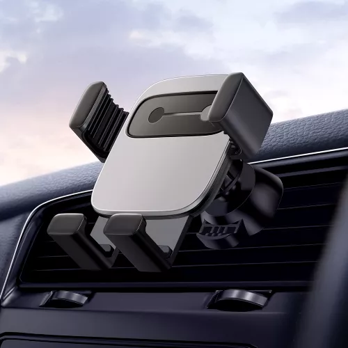Тримач з автозатисканням Baseus Cube Gravity Vehicle-Mounted Holder Silver (SUYL-FK0S) - фото 5