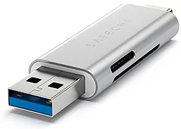 Переходник-Cardreader Satechi Aluminum Type-C/USB 3.0 and Micro/SD Silver (ST-TCCRAS) - миниатюра 2