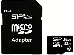Карта памяти Silicon Power microSDHC 32GB Elite Class 10 UHS-I U1 + SD-адаптер (SP032GBSTHBU1V10-SP)