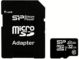 Карта пам'яті Silicon Power microSDHC 32GB Elite Class 10 UHS-I U1 + SD-адаптер (SP032GBSTHBU1V10-SP) - фото Карта пам'яті Silicon Power microSDHC 32GB Elite Class 10 UHS-I U1 + SD-адаптер (SP032GBSTHBU1V10-SP)