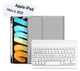 Чехол-книжка BeCover с беспроводной клавиатурой для Apple iPad Mini 6 2021 Gray (712988) - фото Чехол-книжка BeCover с беспроводной клавиатурой для Apple iPad Mini 6 2021 Gray (712988)