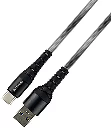 Кабель USB Mibrand Fishing Net MI-14 10W 2A USB Type-C Cable Black/Grey - миниатюра 2