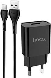 Мережевий зарядний пристрій Hoco DC20A 2.1a home charger + micro USB cable black