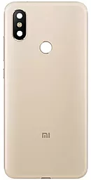 Задняя крышка корпуса Xiaomi Mi 6X / Mi A2 со стеклом камеры Original Gold - фото Задняя крышка корпуса Xiaomi Mi 6X / Mi A2 со стеклом камеры Original Gold