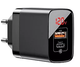 Сетевое зарядное устройство с быстрой зарядкой Baseus Mirror Lake BS-E911 18w PPS PD USB-C/USB-A ports charger black (CCJMHC-A01) - фото Сетевое зарядное устройство с быстрой зарядкой Baseus Mirror Lake BS-E911 18w PPS PD USB-C/USB-A ports charger black (CCJMHC-A01)