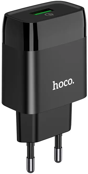 Сетевое зарядное устройство с поддержкой быстрой зарядки Hoco C72Q Glorious 18W 3A + USB-C Cable Black - фото 5