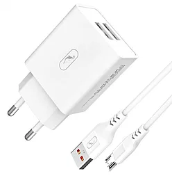 Сетевое зарядное устройство SkyDolphin SC30V 2.1a 2xUSB-A ports home charger + micro USB cable white (MZP-000114) - фото Сетевое зарядное устройство SkyDolphin SC30V 2.1a 2xUSB-A ports home charger + micro USB cable white (MZP-000114)