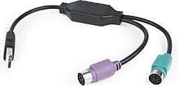 Шлейф (Кабель) Cablexpert Переходник USB А-папа/2х PS/ 2. 30см (UAPS12-BK) - фото Шлейф (Кабель) Cablexpert Переходник USB А-папа/2х PS/ 2. 30см (UAPS12-BK)