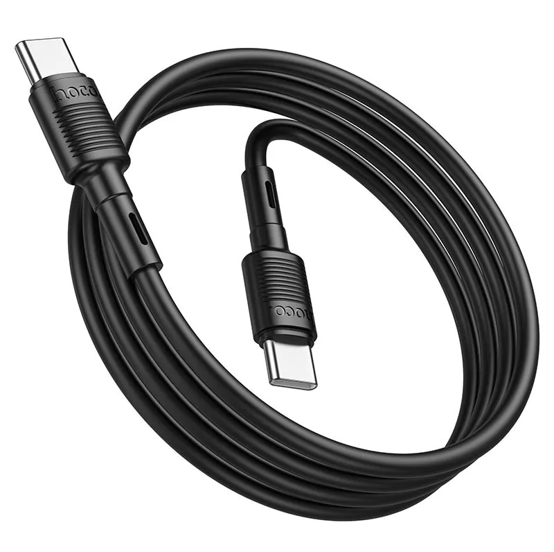 Кабель Hoco X83 Victory USB Type-C - Type-C 60w 3a 1м PD cable Black - фото 3