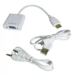 Відео перехідник (адаптер) STLab HDMI M - VGA F + Audio 3.5mm - 3.5mm Білий (U-990) - мініатюра 4