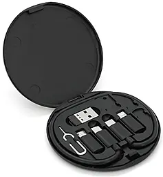 Універсальний кабель EasyLife USB-A/Type-C to Type-C/Lightning/micro USB 60w 3a 0.2м PD cable Black - фото Універсальний кабель EasyLife USB-A/Type-C to Type-C/Lightning/micro USB 60w 3a 0.2м PD cable Black
