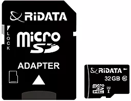 Карта пам'яті Ridata microSDHC 32GB Class 10 UHS-I U1 + SD-адаптер (FF962262)