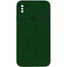 {"ru": "Чехол", "uk": "Чохол"} Silicone Case Full Camera Square для Apple iPhone XS Max  Army green