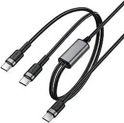 Универсальный кабель AceFast C22-02 2-in-1 Type-C to 2xType-C 100w 5a 1.2м PD сable Black - фото Универсальный кабель AceFast C22-02 2-in-1 Type-C to 2xType-C 100w 5a 1.2м PD сable Black