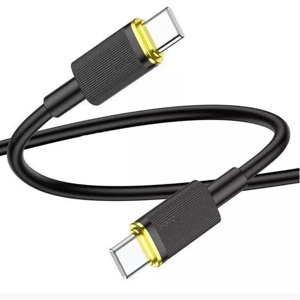 Кабель Hoco U109 100w USB Type-C - Type-C 100w 5a 1.2м PD cable Black - фото 1
