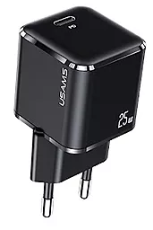 Сетевое зарядное устройство с быстрой зарядкой Usams T42 Super Si 25w PD USB-C home charger black (US-CC140) - фото Сетевое зарядное устройство с быстрой зарядкой Usams T42 Super Si 25w PD USB-C home charger black (US-CC140)