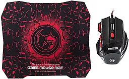 Компьютерная мышка Marvo M315 USB с игровой поверхностю G1 Black/Red (M315+G1)