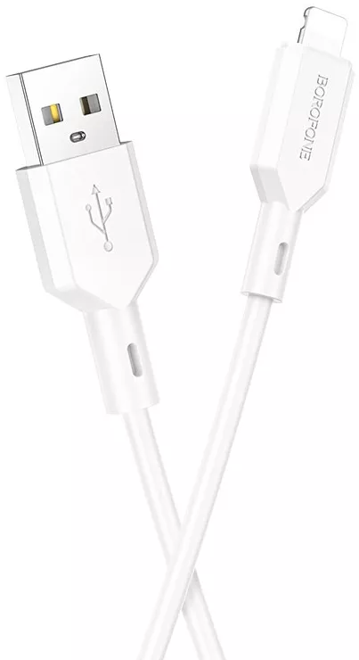 Кабель Borofone BX70 USB-A - Lightning 12w 2.4a 1м cable White - фото 2