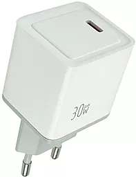 Мережевий зарядний пристрій Mibrand MI-31 30w GaN PD USB-C fast charger white (MIWC/31CW)