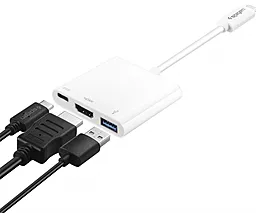 Мультипортовый USB Type-C хаб Spigen USB-C -> HDMI/USB 3.0/Type-C White (CA030C) - миниатюра 2