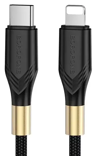 Кабель Borofone BX92 Advantage USB Type-C - Lightning 20w 3a 1м PD сable Black - фото 1