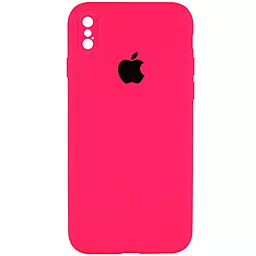 Чехол Silicone Case Full Camera Square для Apple iPhone X, iPhone XS Barbie pink