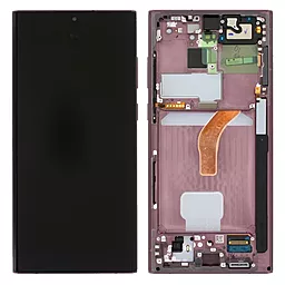 Дисплей Samsung Galaxy S22 Ultra S908 с тачскрином и рамкой, (OLED), Burgundy - фото Дисплей Samsung Galaxy S22 Ultra S908 с тачскрином и рамкой, (OLED), Burgundy