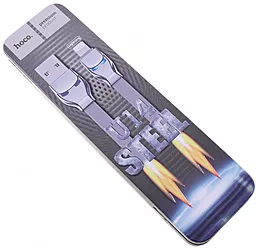 Кабель Hoco U14 Steel man USB-A - Lightning 12w 2.4a 1.2м cable Gray - мініатюра 2 Кабель Hoco U14 Steel man USB-A - Lightning 12w 2.4a 1.2м cable Gray - мініатюра 2