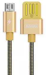 Кабель Remax Metal Serpent USB-A - micro USB 12w 2.4a 1м cable Gold (RC-080m) - фото Кабель Remax Metal Serpent USB-A - micro USB 12w 2.4a 1м cable Gold (RC-080m)