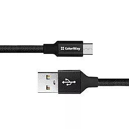 USB Кабель ColorWay 2.4A micro USB Cable Black (CW-CBUM048-BK) - мініатюра 2