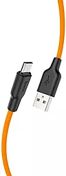 Кабель USB Hoco X21 Plus Silicone micro USB Cable Black/Orange - миниатюра 2