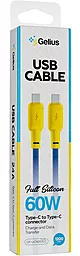 Кабель Gelius Full Silicon USB Type-C - Type-C 60w 3a 1м PD cable Yellow/Blue (GP-UCN001CC) - миниатюра 3 Кабель Gelius Full Silicon USB Type-C - Type-C 60w 3a 1м PD cable Yellow/Blue (GP-UCN001CC) - миниатюра 3
