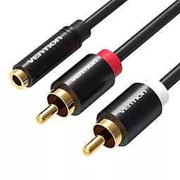 Аудио кабель Vention AUX mini Jack 3.5 мм - 2xRCA F/М 1 м cable black (9VAB-R01-B100) - фото Аудио кабель Vention AUX mini Jack 3.5 мм - 2xRCA F/М 1 м cable black (9VAB-R01-B100)