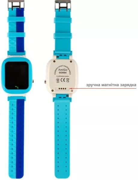 Смарт-часы AmiGo GO004 Splashproof Camera+LED Blue - фото 2