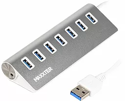 USB хаб (концентратор) Maxxter 7хUSB 3.0 Silver (HU3A-7P-01)