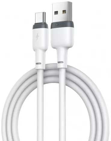 Кабель XO NB208 Liquid Silicone USB-A - Type-C 12w 2.4a 1м cable White - фото 1