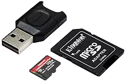 Карта пам'яті Kingston microSDXC 128GB Canvas React Plus Class 10 UHS-II U3 V90 A1 + SD-адаптер (MLPMR2/128GB) - мініатюра 2