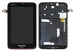Дисплей для планшету Lenovo IdeaTab A1000 + Touchscreen with frame Brown