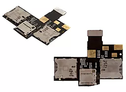 Шлейф HTC Desire 200 Dual Sim c коннектором SIM-карты и карты памяти