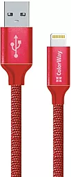Кабель ColorWay USB-A - Lightning 12w 2.4a 1м cable Red (CW-CBUL004-RD) - фото Кабель ColorWay USB-A - Lightning 12w 2.4a 1м cable Red (CW-CBUL004-RD)