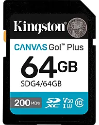 Карта пам'яті Kingston SDXC Canvas Go! Plus 64GB UHS-I U3 V30 Class 10 (SDG4/64GB) - фото Карта пам'яті Kingston SDXC Canvas Go! Plus 64GB UHS-I U3 V30 Class 10 (SDG4/64GB)