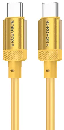 Кабель Borofone BX108 Start USB Type-C - Type-C 60w 3a 1м PD cable Gold - фото 1