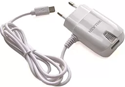 Сетевое зарядное устройство Walker WH-22 2a USB-A charger + micro USB cable white