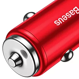 Автомобильное зарядное устройство с быстрой зарядкой Baseus Type-C PD + USB QC3.0 2USB 36W Red (CAXLD-A09) - миниатюра 3