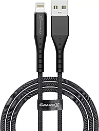 Кабель Grand-X USB-A - Lightning 12w 2.4a 1.2м cable Black (FL-12B) - фото Кабель Grand-X USB-A - Lightning 12w 2.4a 1.2м cable Black (FL-12B)