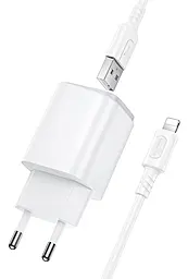 Сетевое зарядное устройство Borofone BAS81A 2.1a 2xUSB-A ports charger + Lightning cable White - фото Сетевое зарядное устройство Borofone BAS81A 2.1a 2xUSB-A ports charger + Lightning cable White