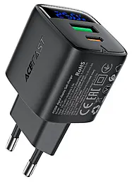 Сетевое зарядное устройство AceFast A114 25w GaN PD USB-C/USB-A fast charger black - фото Сетевое зарядное устройство AceFast A114 25w GaN PD USB-C/USB-A fast charger black