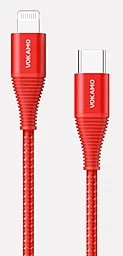 Кабель Vokamo Luxlink USB Type-C - Lightning 18w 3a 1.2м PD сable Red (VKM20055) - фото Кабель Vokamo Luxlink USB Type-C - Lightning 18w 3a 1.2м PD сable Red (VKM20055)