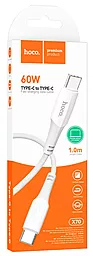 Кабель Hoco X70 Ferry USB Type-C - Type-C 60w 3a 1м PD cable White - мініатюра 5 Кабель Hoco X70 Ferry USB Type-C - Type-C 60w 3a 1м PD cable White - мініатюра 5