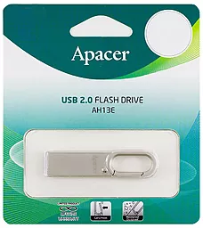 Флешка Apacer AH13E 64Gb USB 2.0 Metal Silver (AP64GAH13ES-1) - фото Флешка Apacer AH13E 64Gb USB 2.0 Metal Silver (AP64GAH13ES-1)